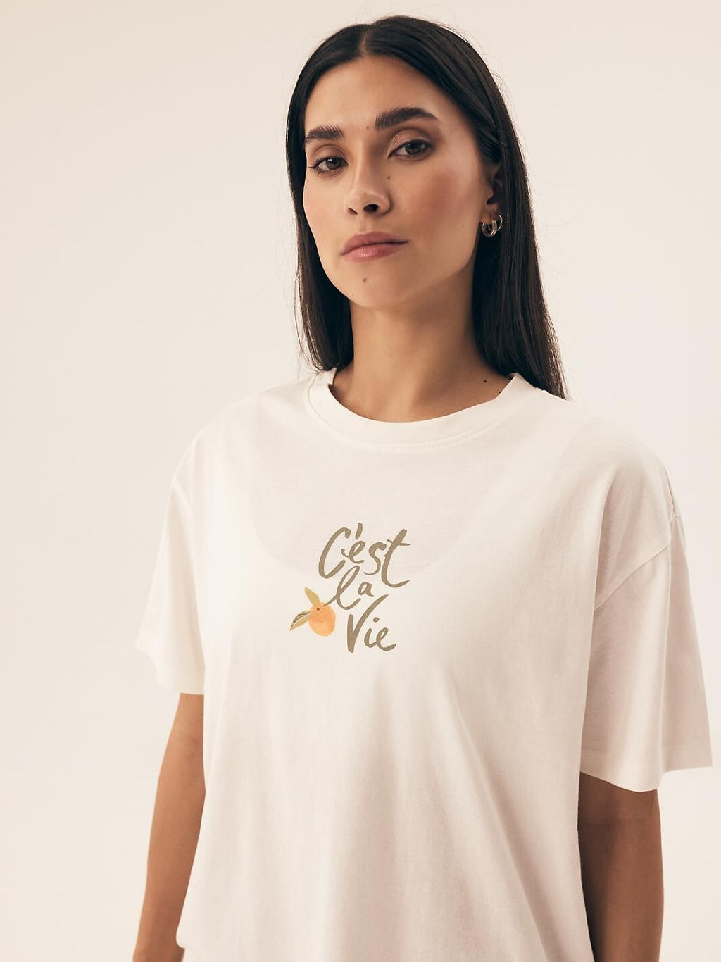 Pigiama corto da donna manica corta - naranja