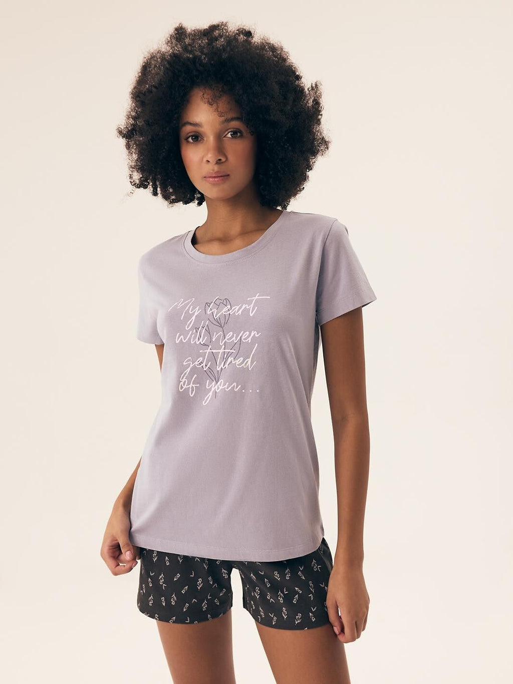 Pigiama corto da donna in 100% cotone - naturaleza