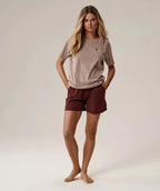 Pigiama corto da donna in cotone con ricamo - nlp-498e