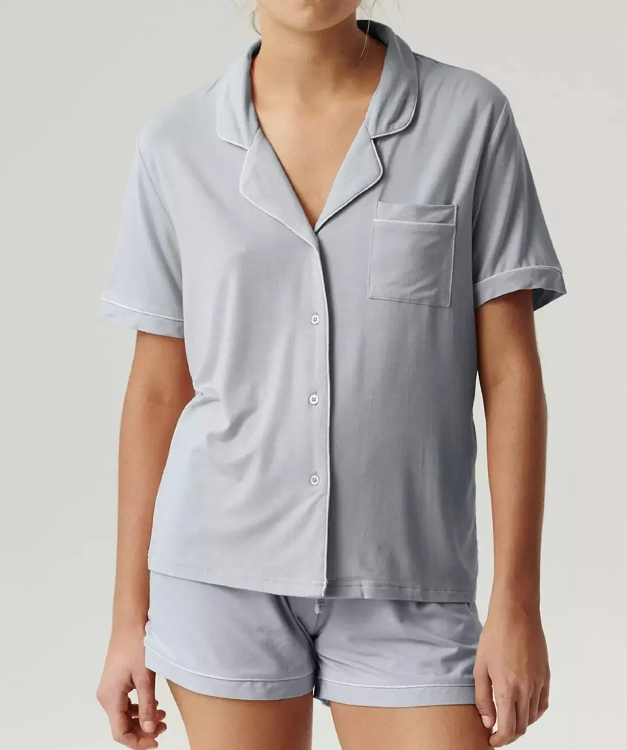 Pigiama corto da donna in modal aperto con bottoni - meghan