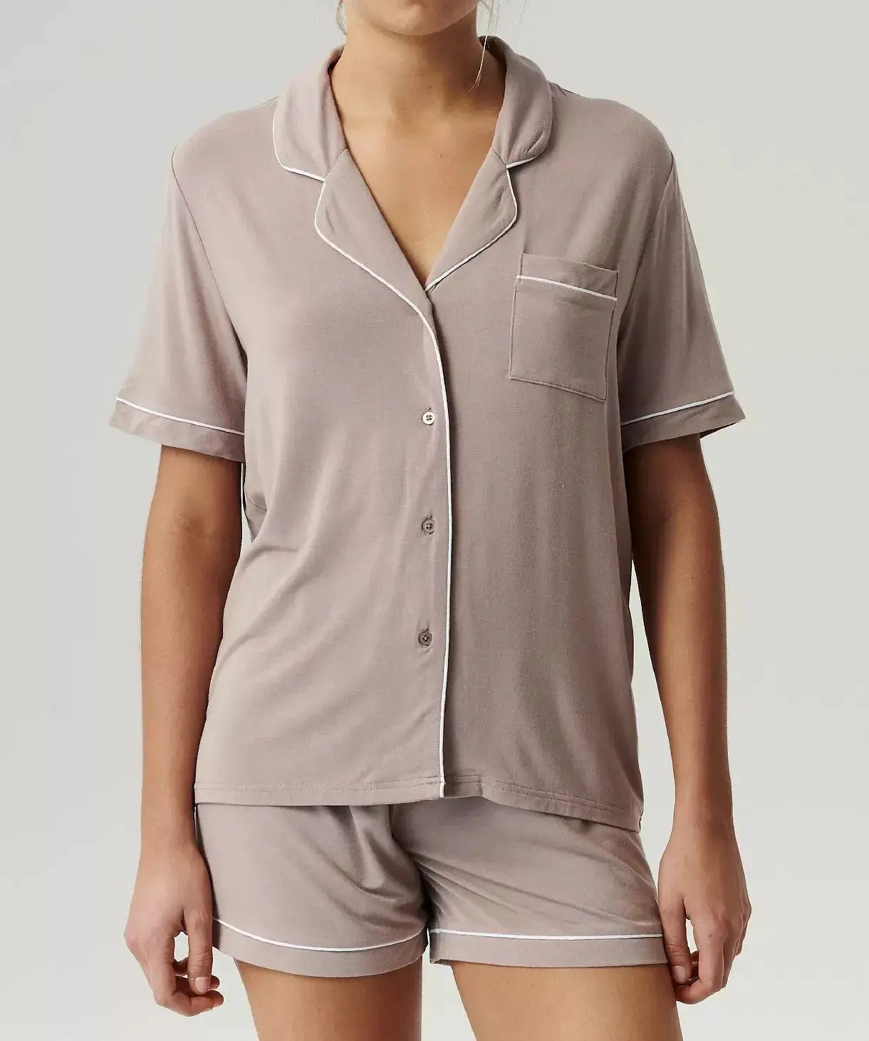 Pigiama corto da donna in modal aperto con bottoni - meghan