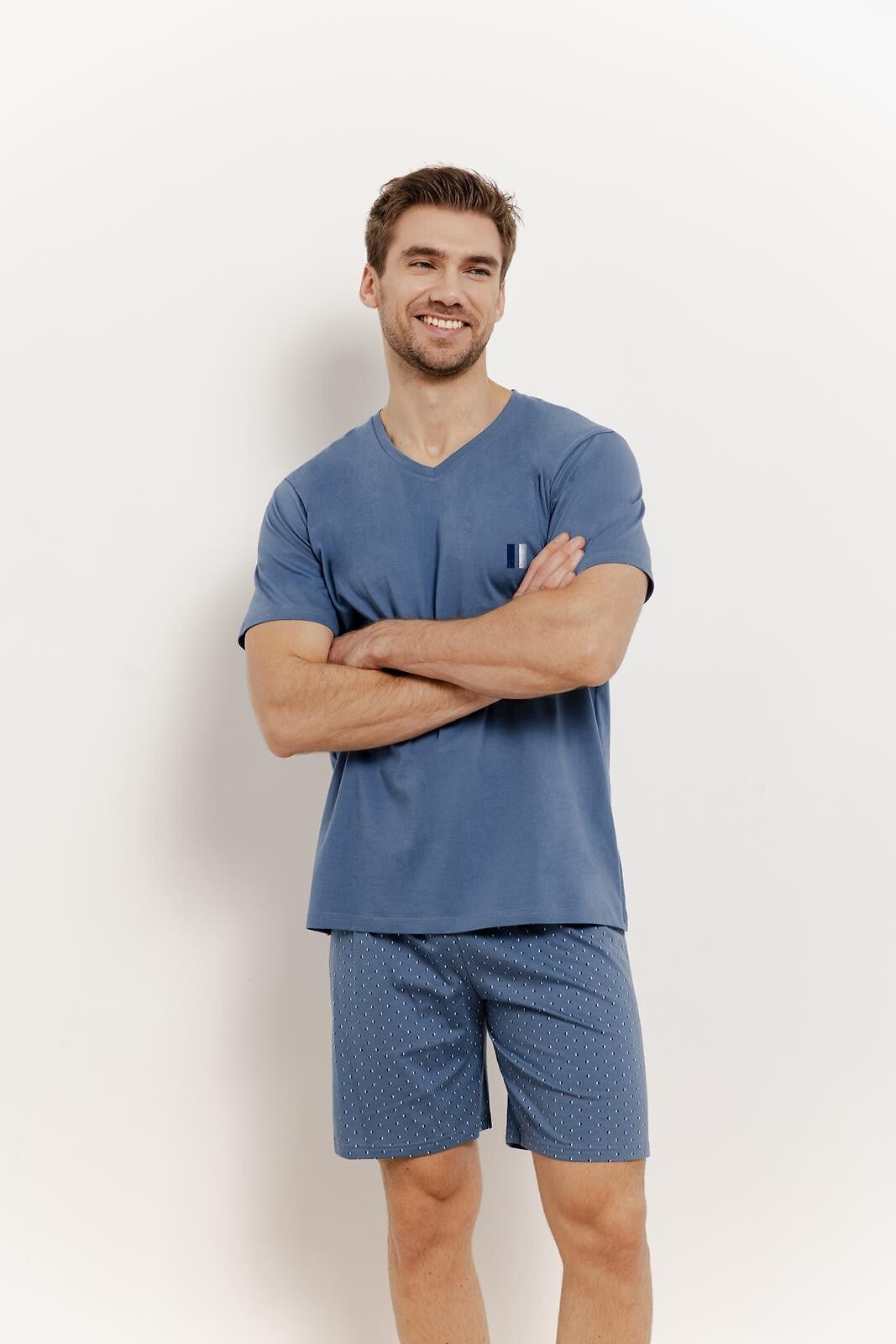 Pigiama corto da uomo in 100% cotone - henry