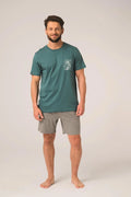 Pigiama corto da uomo in 100% cotone - mns 741