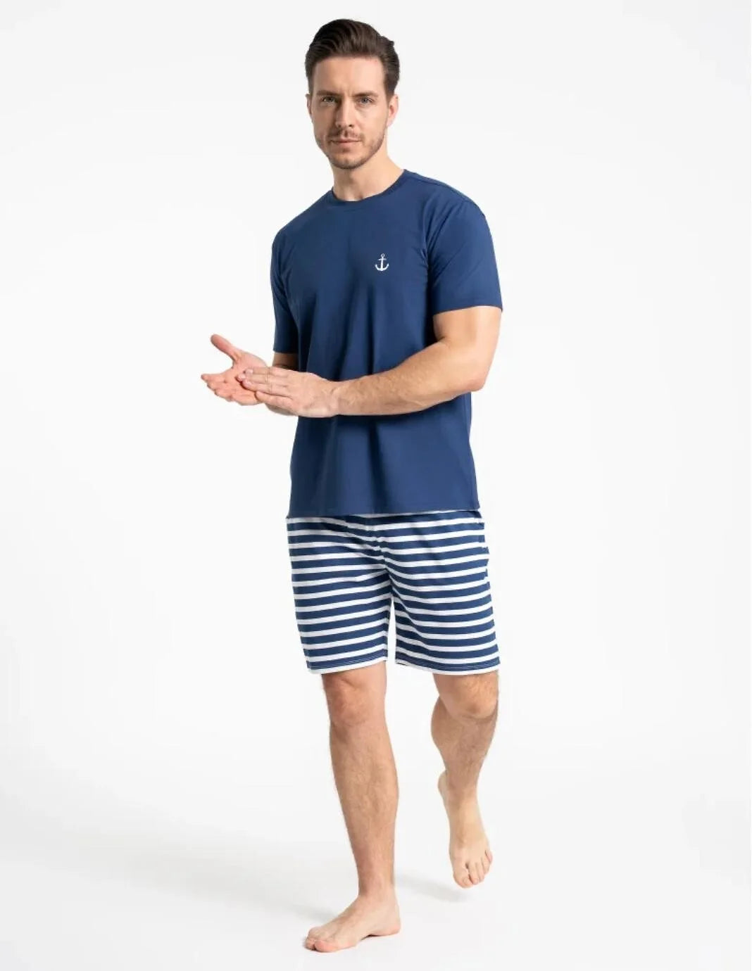 Pigiama corto uomo a tema marinaro (pdm3600-005)