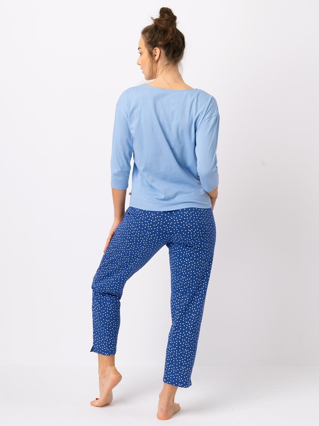 Pigiama da donna con manica 3/4 lns 550 100% cotone