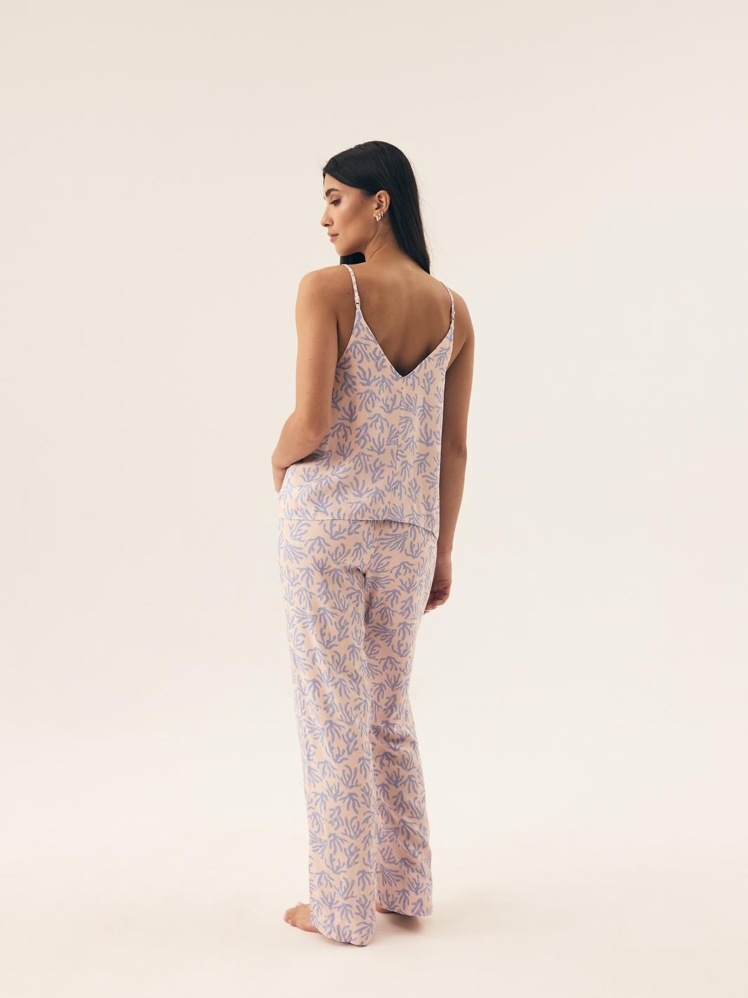 Pigiama da donna estivo in viscosa con top e pantaloni