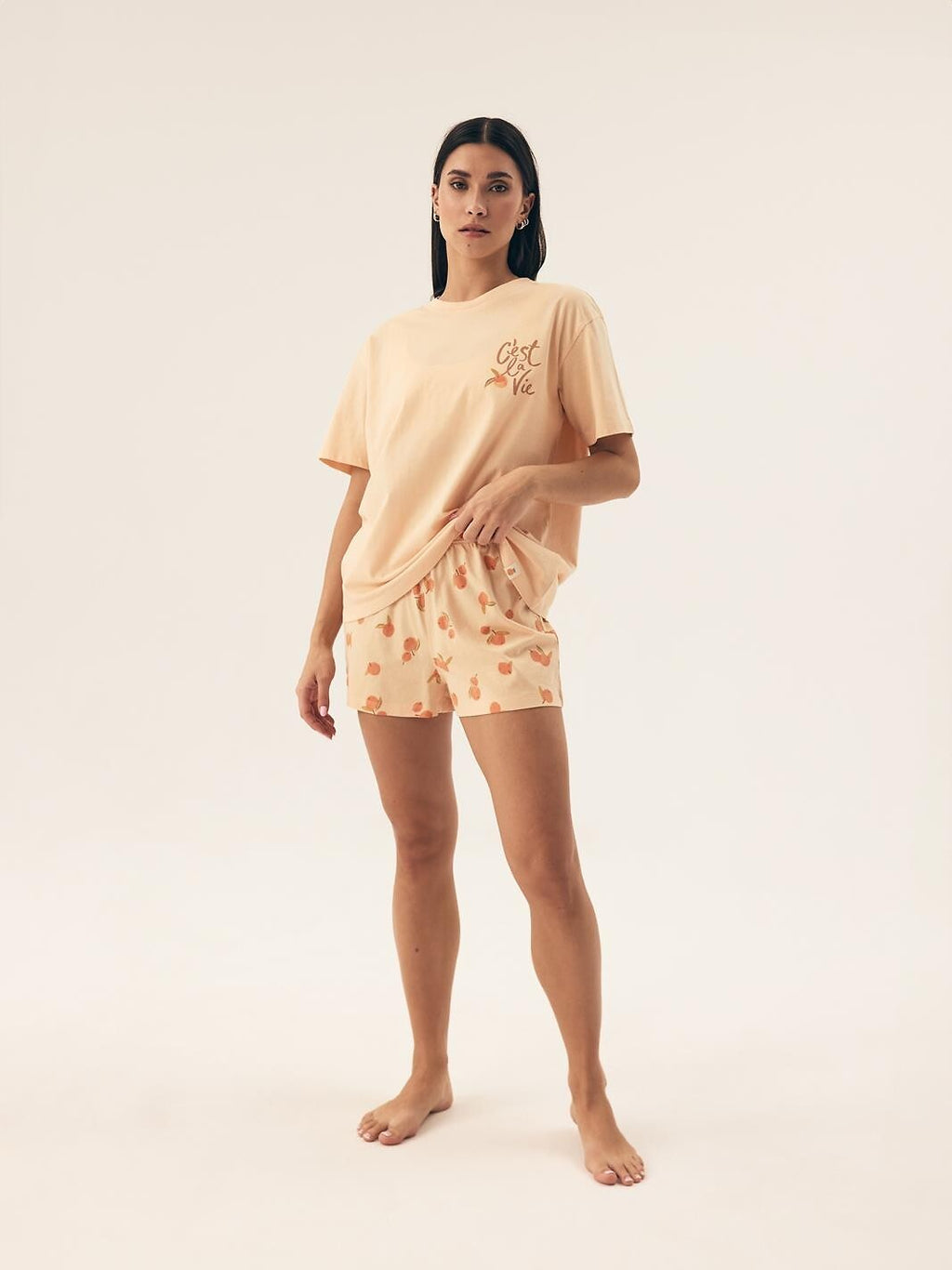 Pigiama da donna in 100% cotone naranja