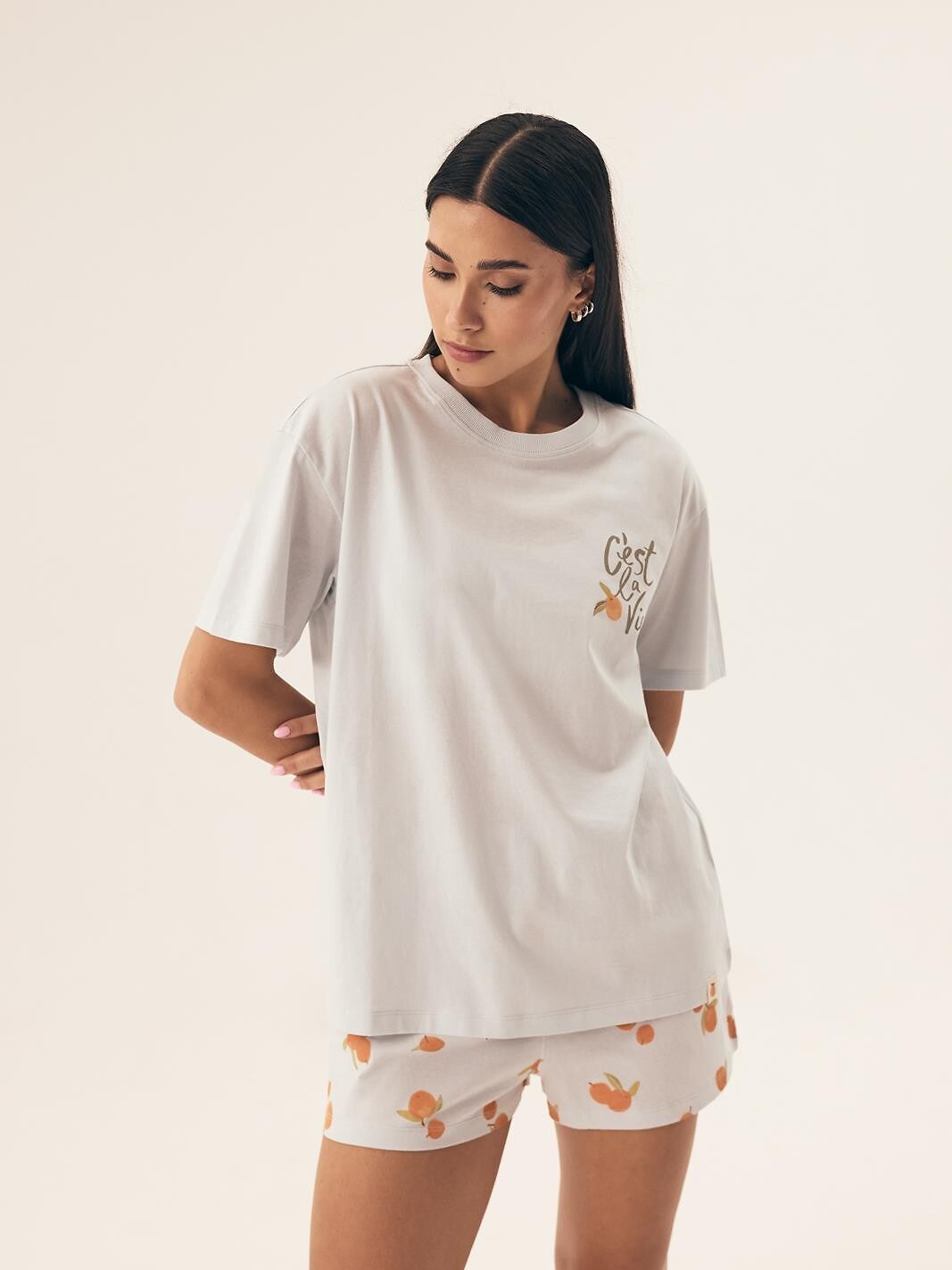 Pigiama da donna in 100% cotone naranja