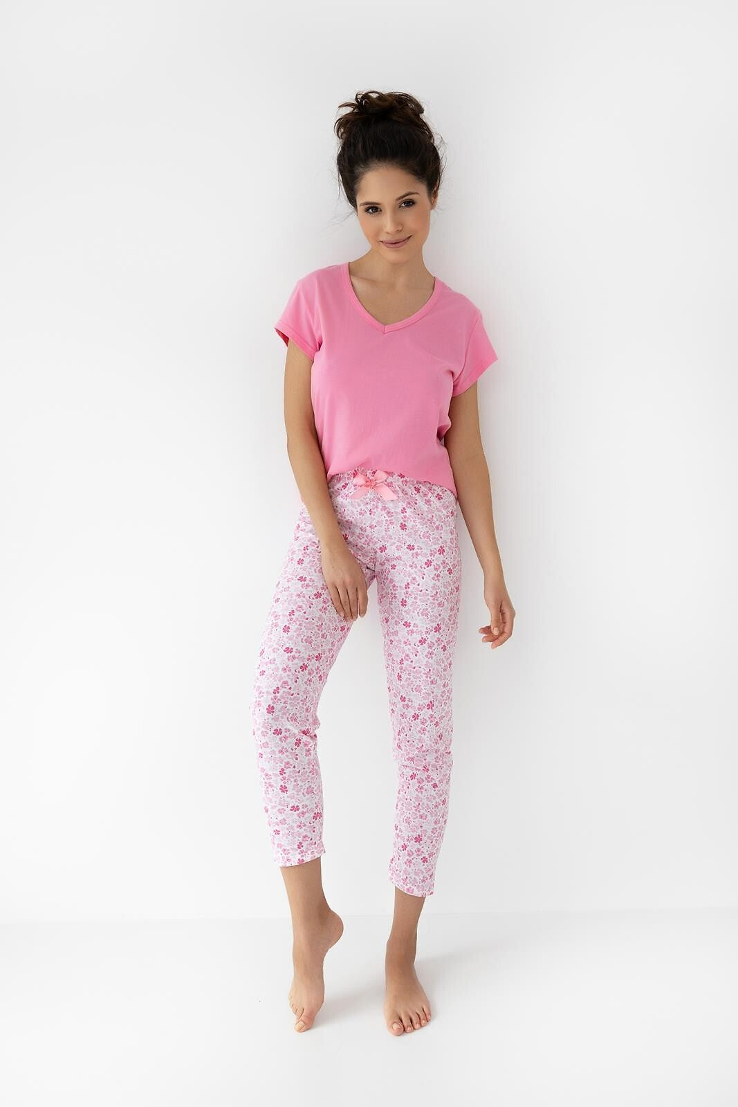 Pigiama da donna in 100% cotone nevaeh pink flower