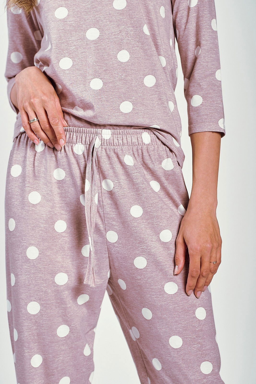 Pigiama da donna in cotone fantasia a pois - dolly