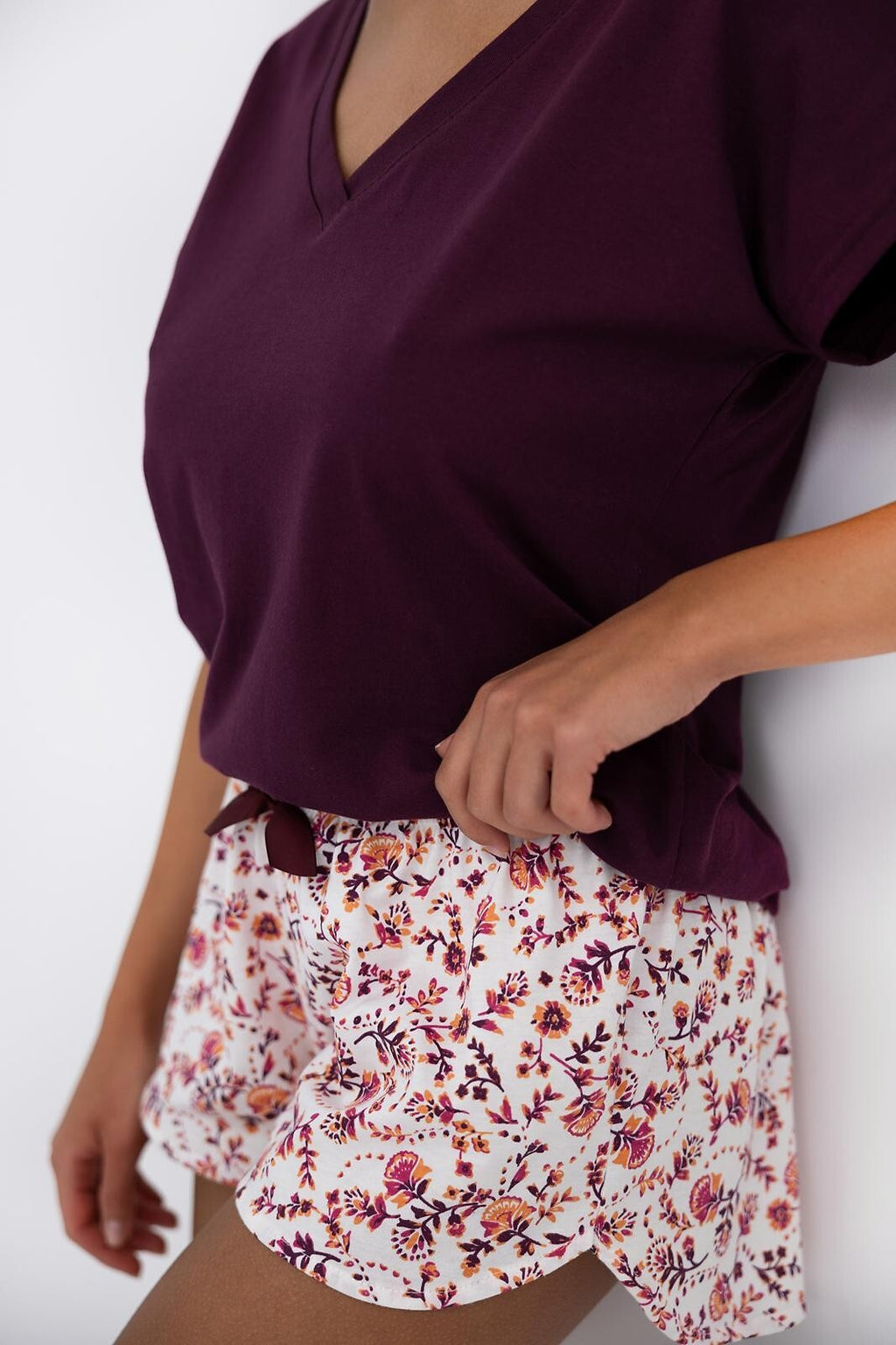 Pigiama da donna in cotone – manica corta e pantaloncini
