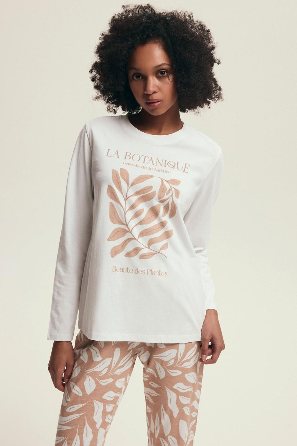 Pigiama da donna in cotone naturale dextra