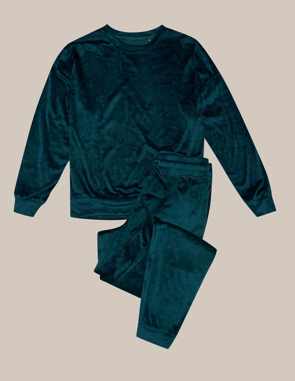 Pigiama da donna in morbido velluto leggero fain verde