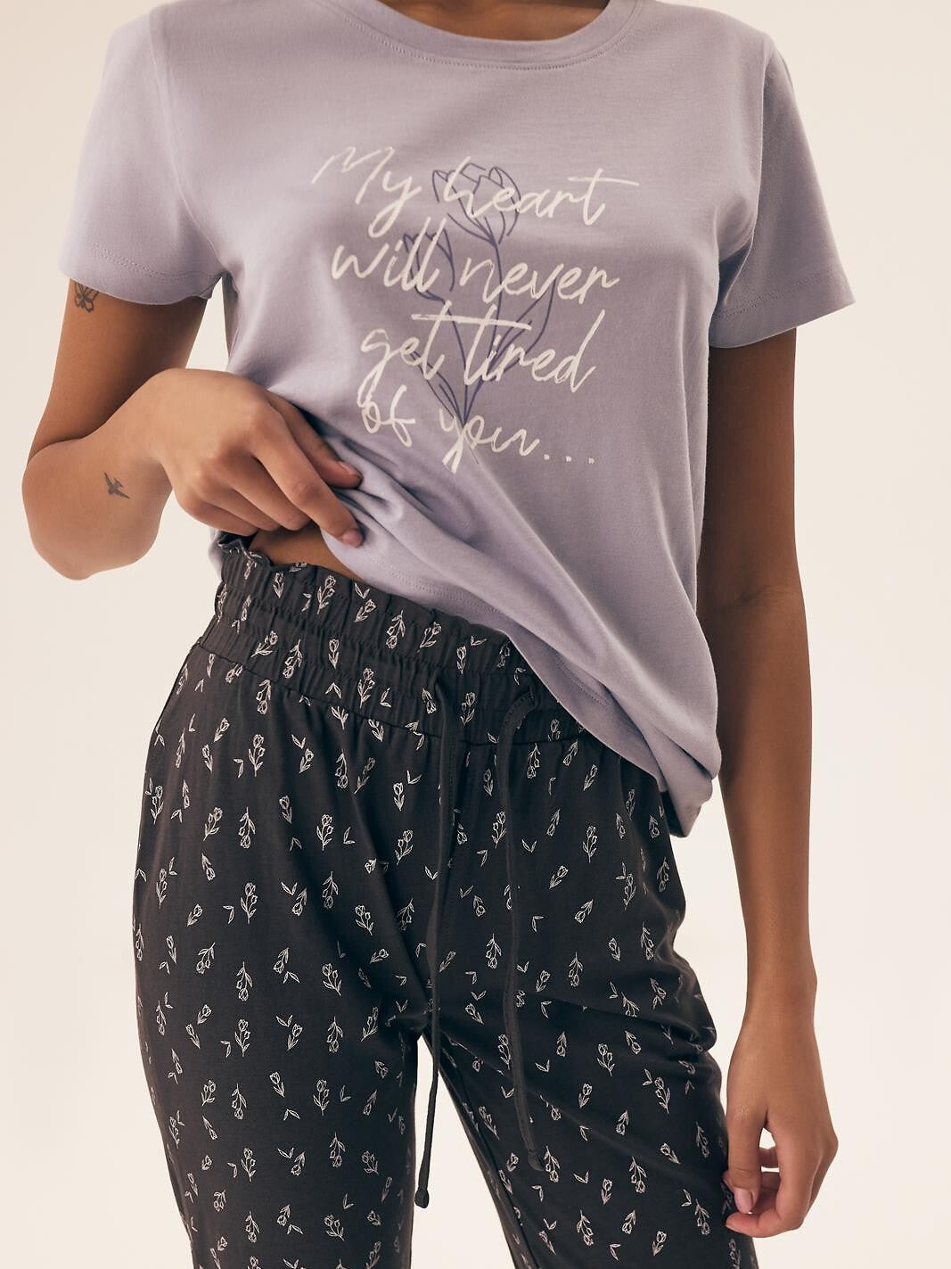 Pigiama da donna in puro cotone naturaleza pantaloni