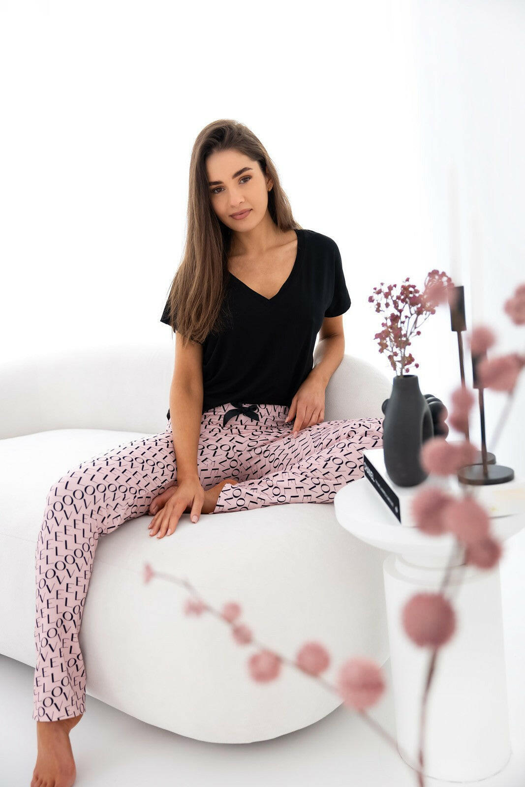 Pigiama da donna in viscosa - ambar - love