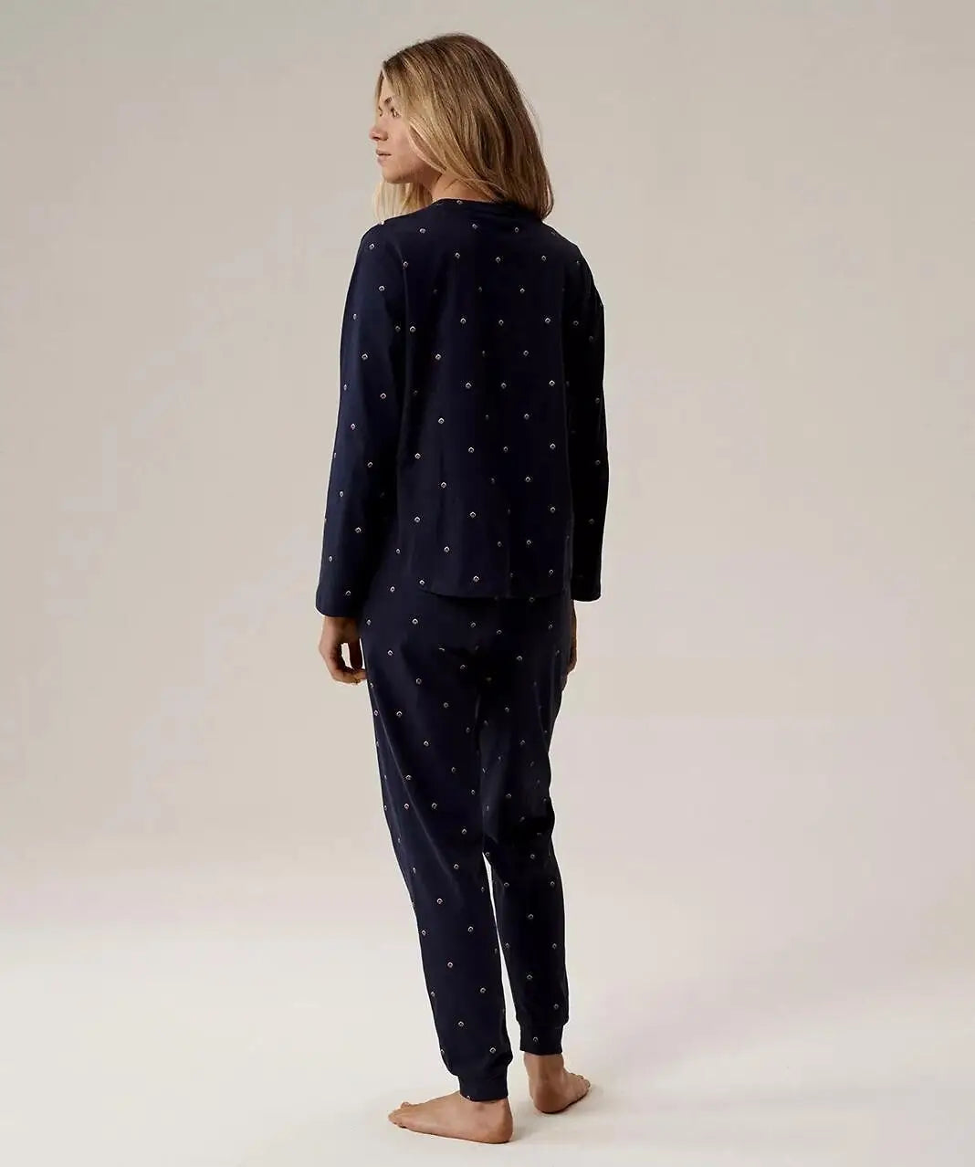 Pigiama donna in 100% cotone ’peach effect’ con pantaloni