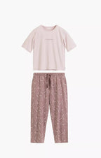 Pigiama donna in 100% cotone – t-shirt con scritta