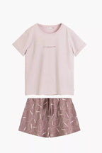 Pigiama donna in 100% cotone – t-shirt con scritta e shorts