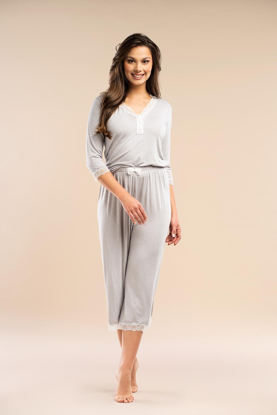 Pigiama da donna 3/4 in viscosa e lino - the promise