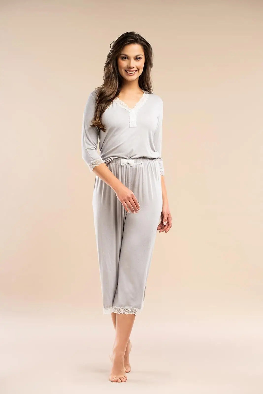 Pigiama da donna 3/4 in viscosa e lino - the promise