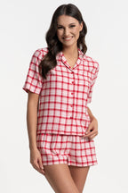 Pigiama da donna aperto in cotone flanellato (pdd4700-015)