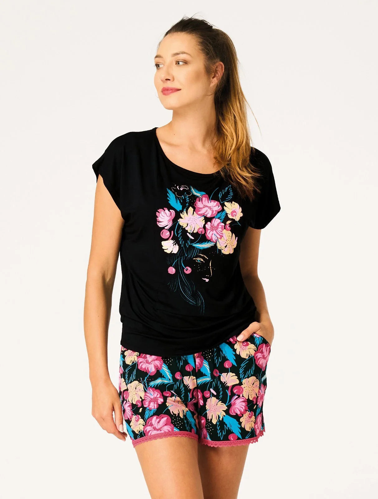 Pigiama donna in bambù ’soft eco’ – t-shirt con stampa