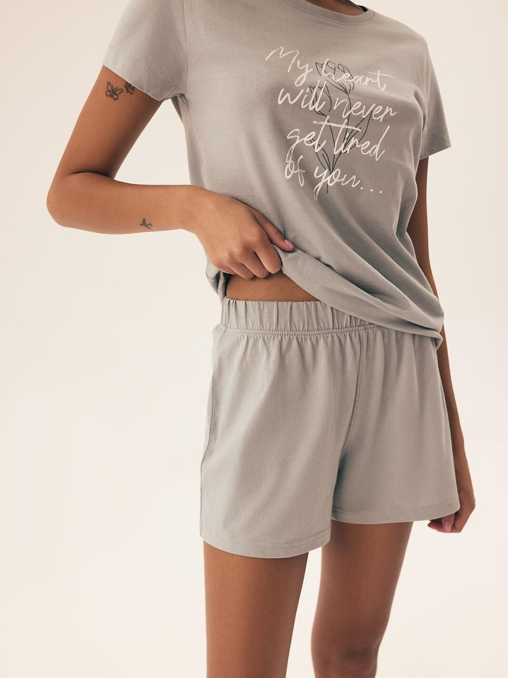 Pigiama da donna corto in puro cotone - naturaleza