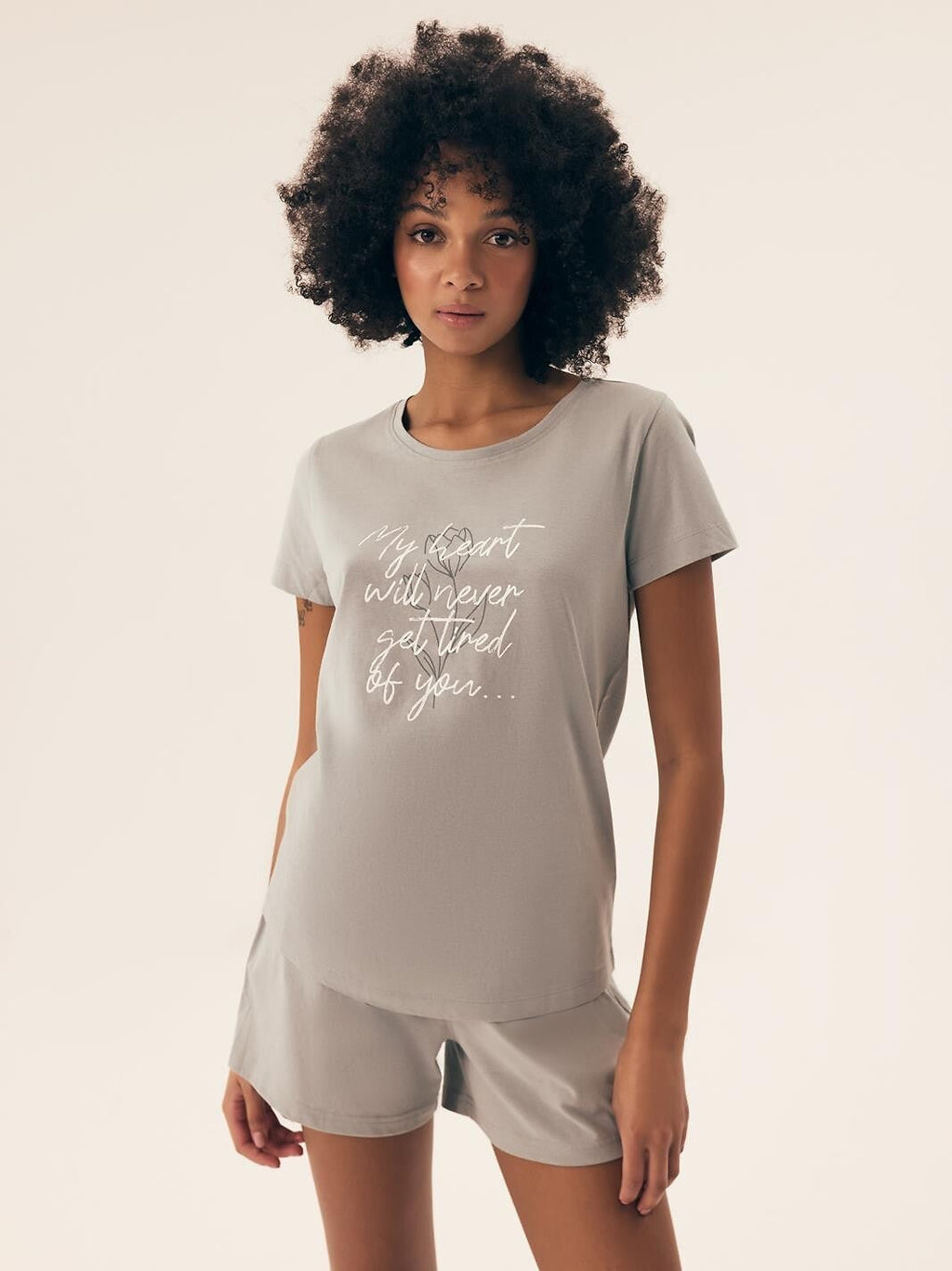 Pigiama da donna corto in puro cotone - naturaleza