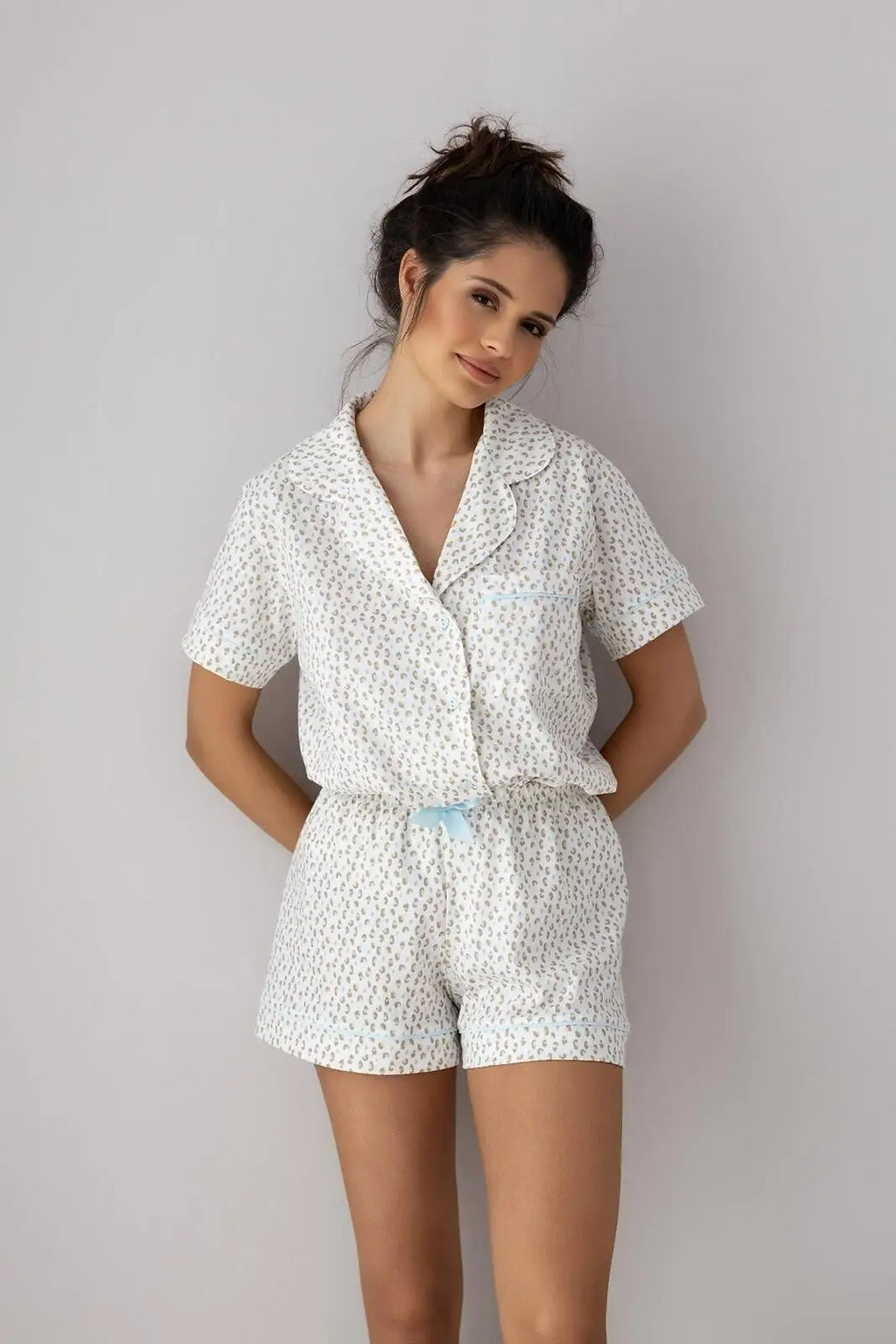 Pigiama da donna in cotone di alta qualità stampa animalier