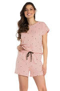 Pigiama da donna in cotone con cuoricini - juliette
