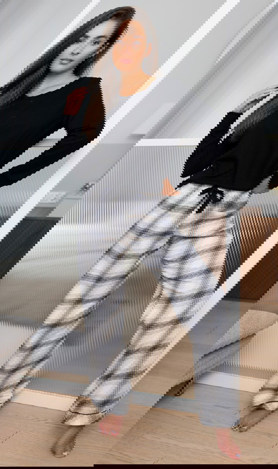 Pigiama da donna in cotone elasticizzato - home - blanche