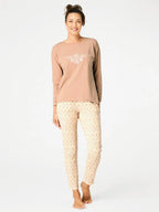 Pigiama donna in cotone elasticizzato con stampa gioiello