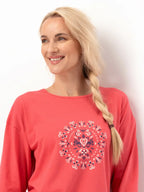 Pigiama donna in cotone elasticizzato con taglio moderno