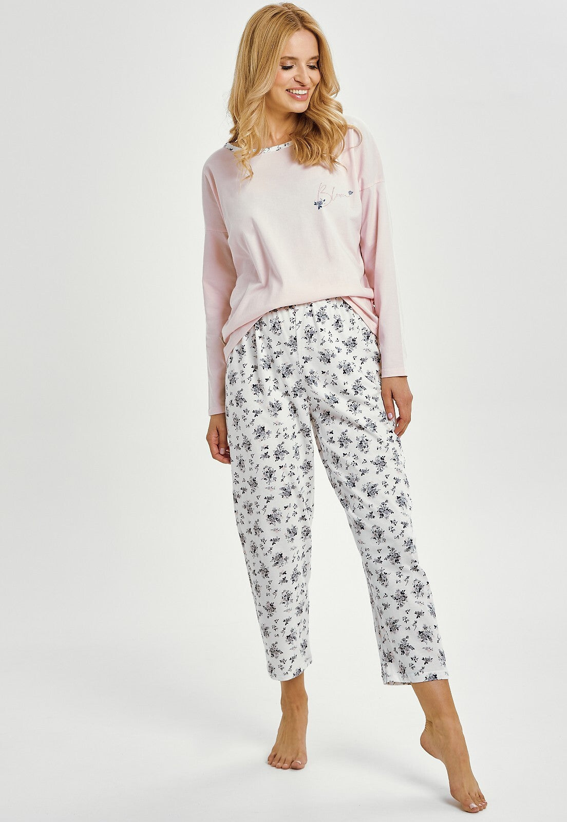 Pigiama da donna in cotone – fantasia floreale - ella