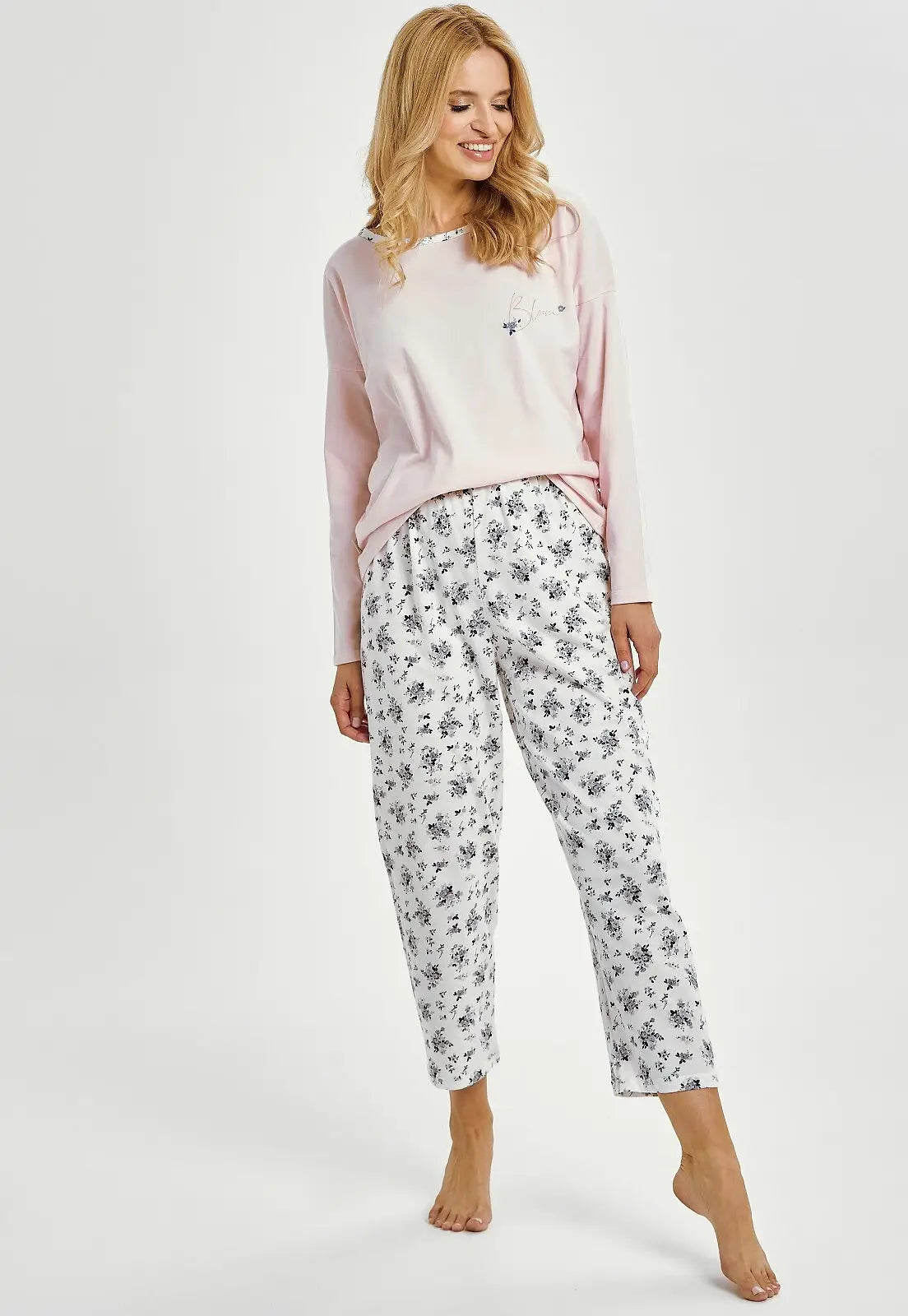 Pigiama da donna in cotone – fantasia floreale - ella