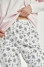 Pigiama da donna in cotone – fantasia floreale - ella