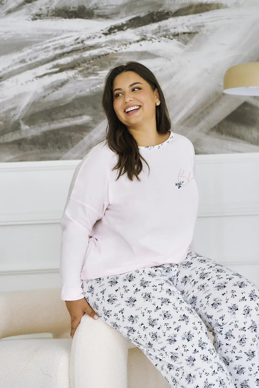 Pigiama da donna in cotone – fantasia floreale - ella