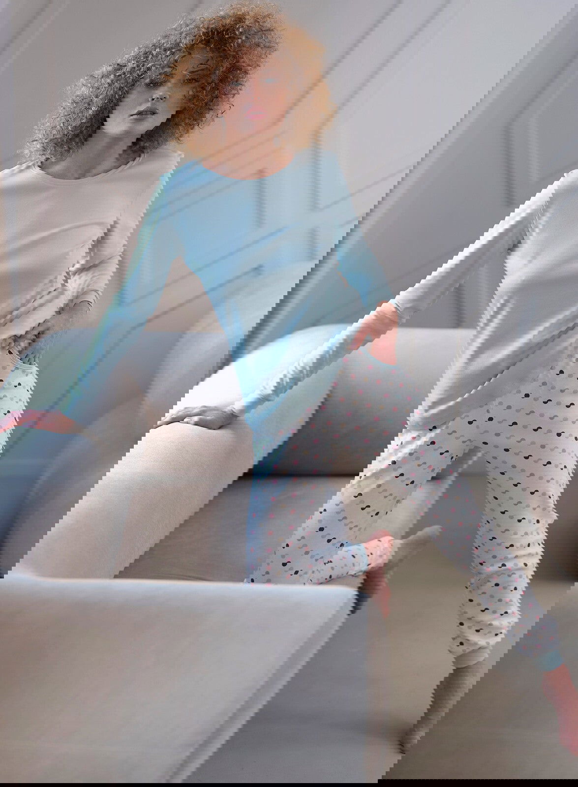 Pigiama donna in cotone interlock - paula - azzurro - 433