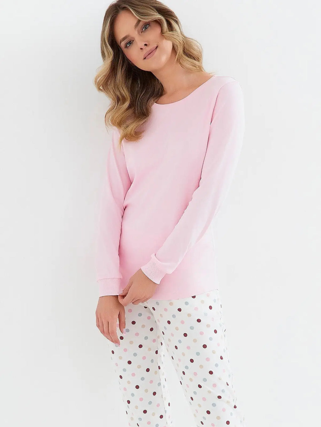 Pigiama donna in cotone interlock - paula - rosa - 433