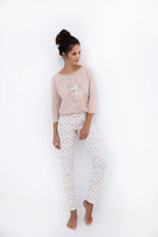 Milani | pigiama donna in cotone - lama - manica 3/4