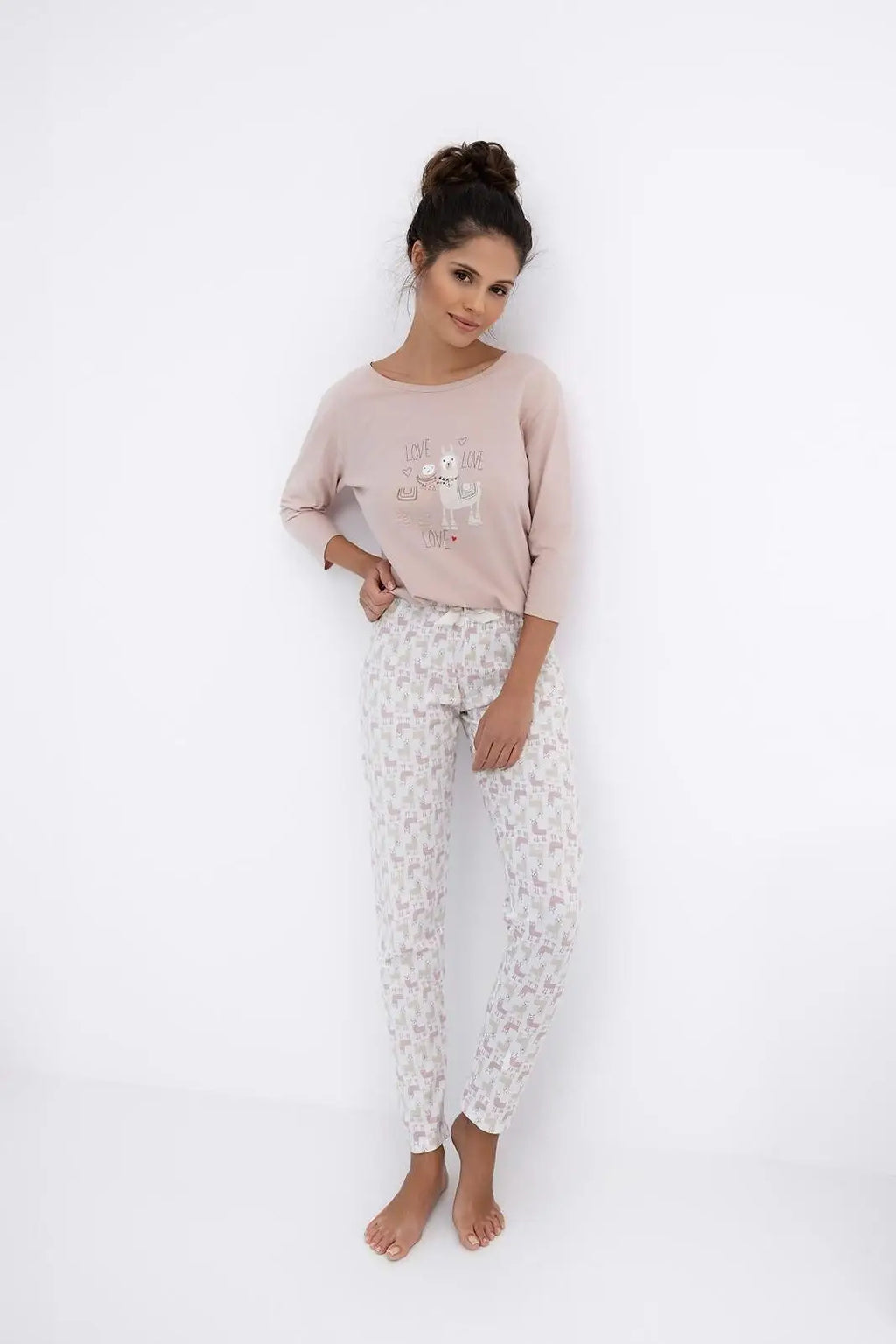 Pigiama donna in cotone - lama - manica 3/4 - milani