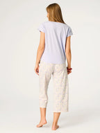 Pigiama donna in cotone – maglia con dettaglio floreale