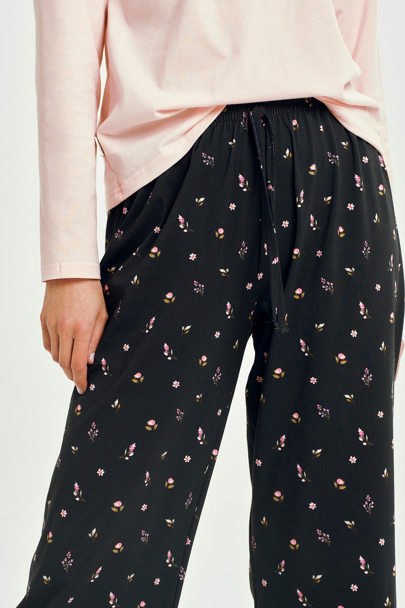 Pigiama donna in cotone con pantaloni floreali 7/8 | irene