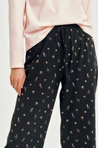 Pigiama donna in cotone con pantaloni floreali 7/8 | irene