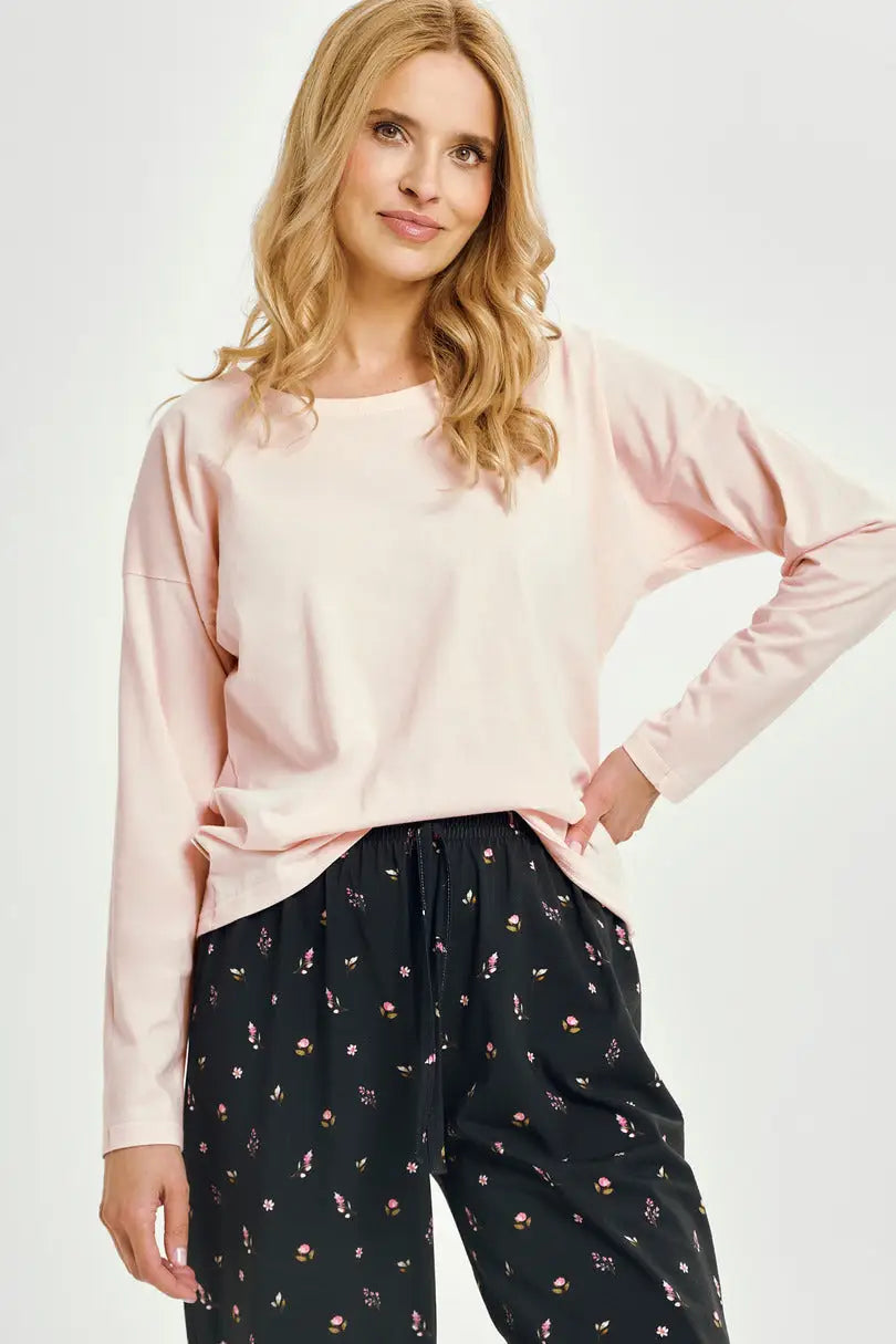 Pigiama donna in cotone con pantaloni floreali 7/8 | irene