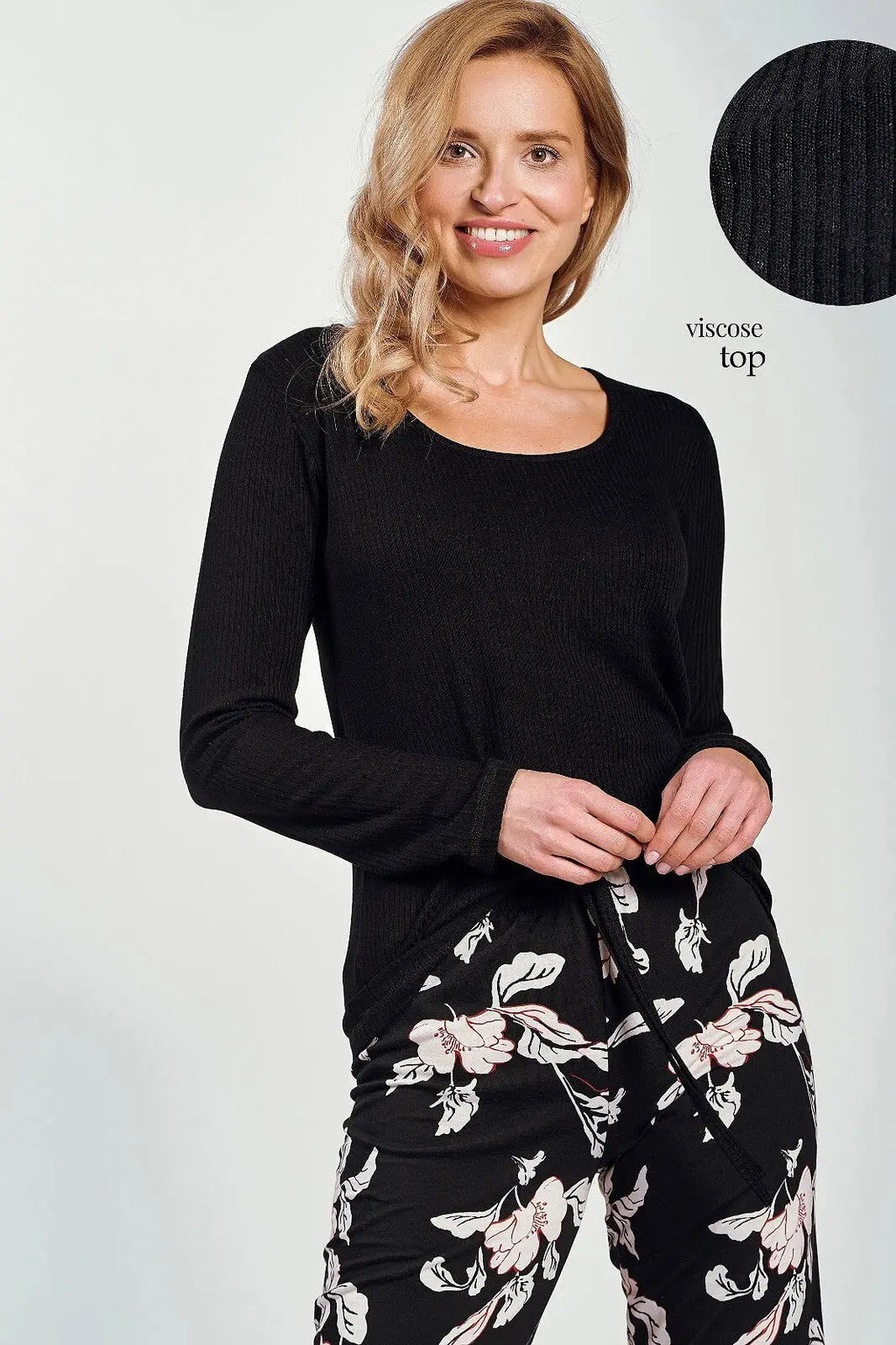 Pigiama donna elegante in viscosa e cotone - charlotte