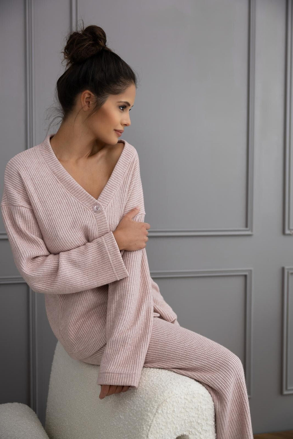 Pigiama donna homewear in tessuto a nido d’ape | alani