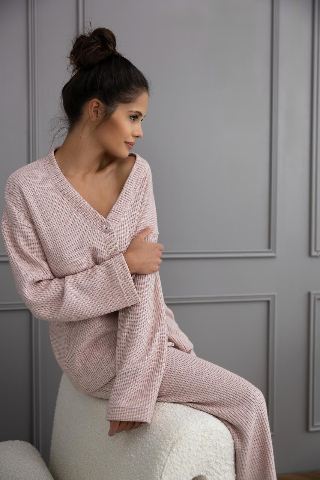 Pigiama donna homewear in tessuto a nido d’ape | alani