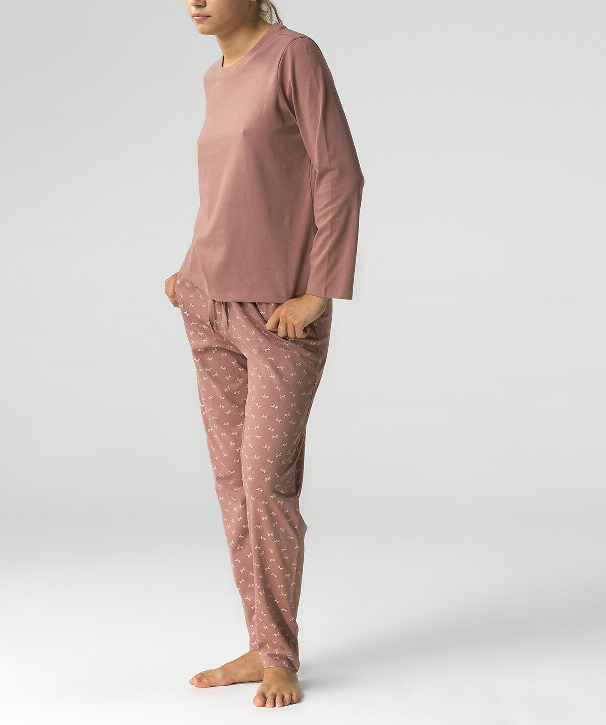 Pigiama donna in 100% cotone ribbon nlp 483