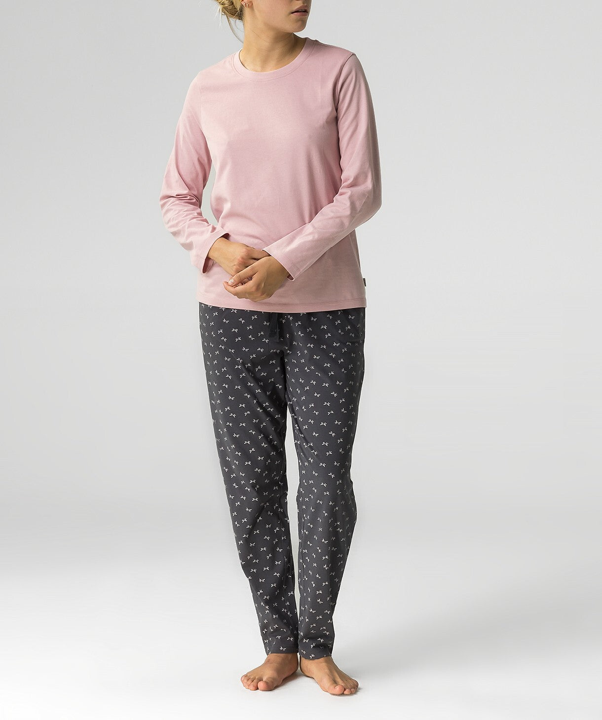 Pigiama donna in 100% cotone ribbon nlp 483